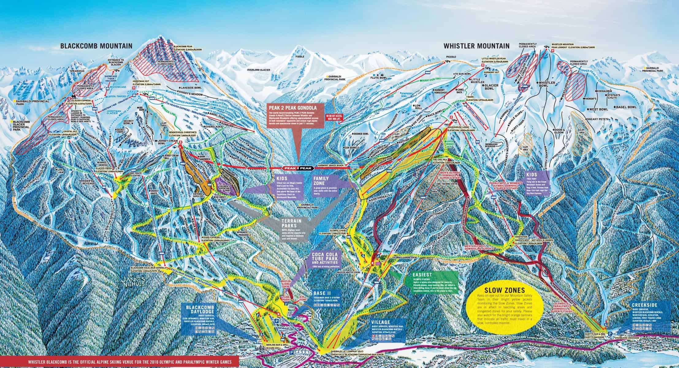 Whistler Blackcomb Trail Map Trail Map Whistler Blackcomb